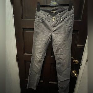 Cabi Grey Skinny Jeans Size 8 - Distressed Look & Accent Stitching
